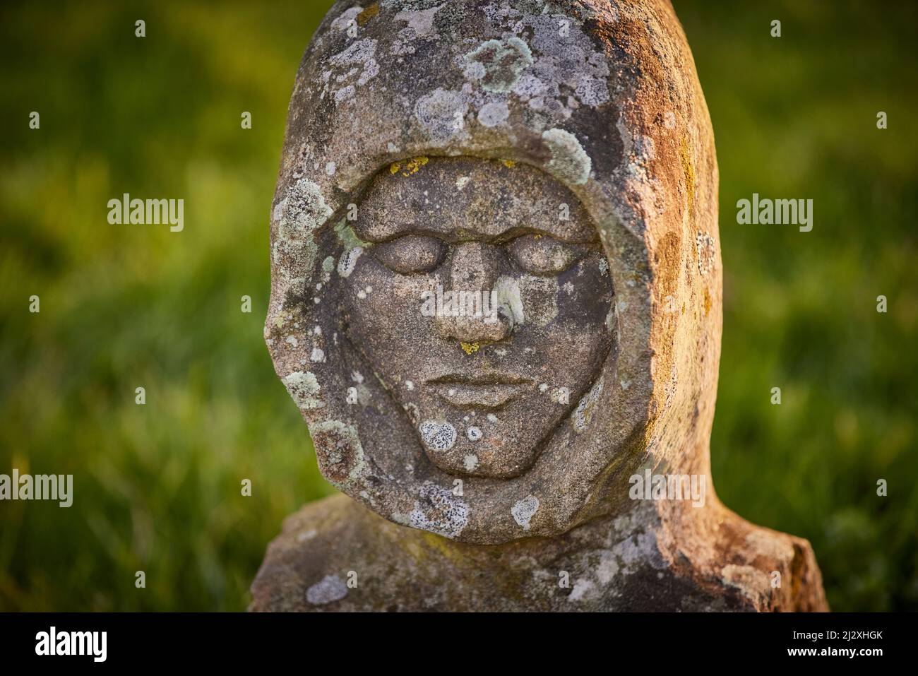 Cottam, Preston, Lancashire. Statues en pierre de Cottam Way par Dave Cudworth Banque D'Images