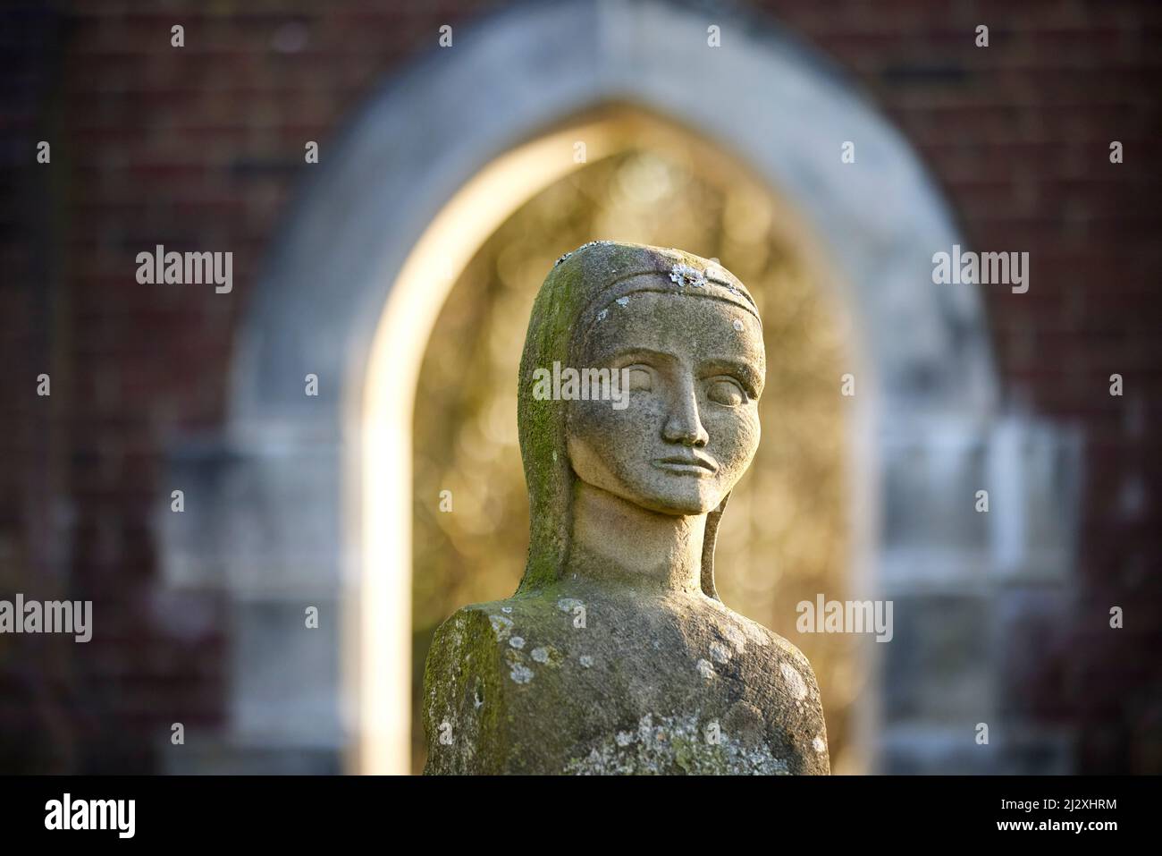 Cottam, Preston, Lancashire. Statues en pierre de Cottam Way par Dave Cudworth Banque D'Images