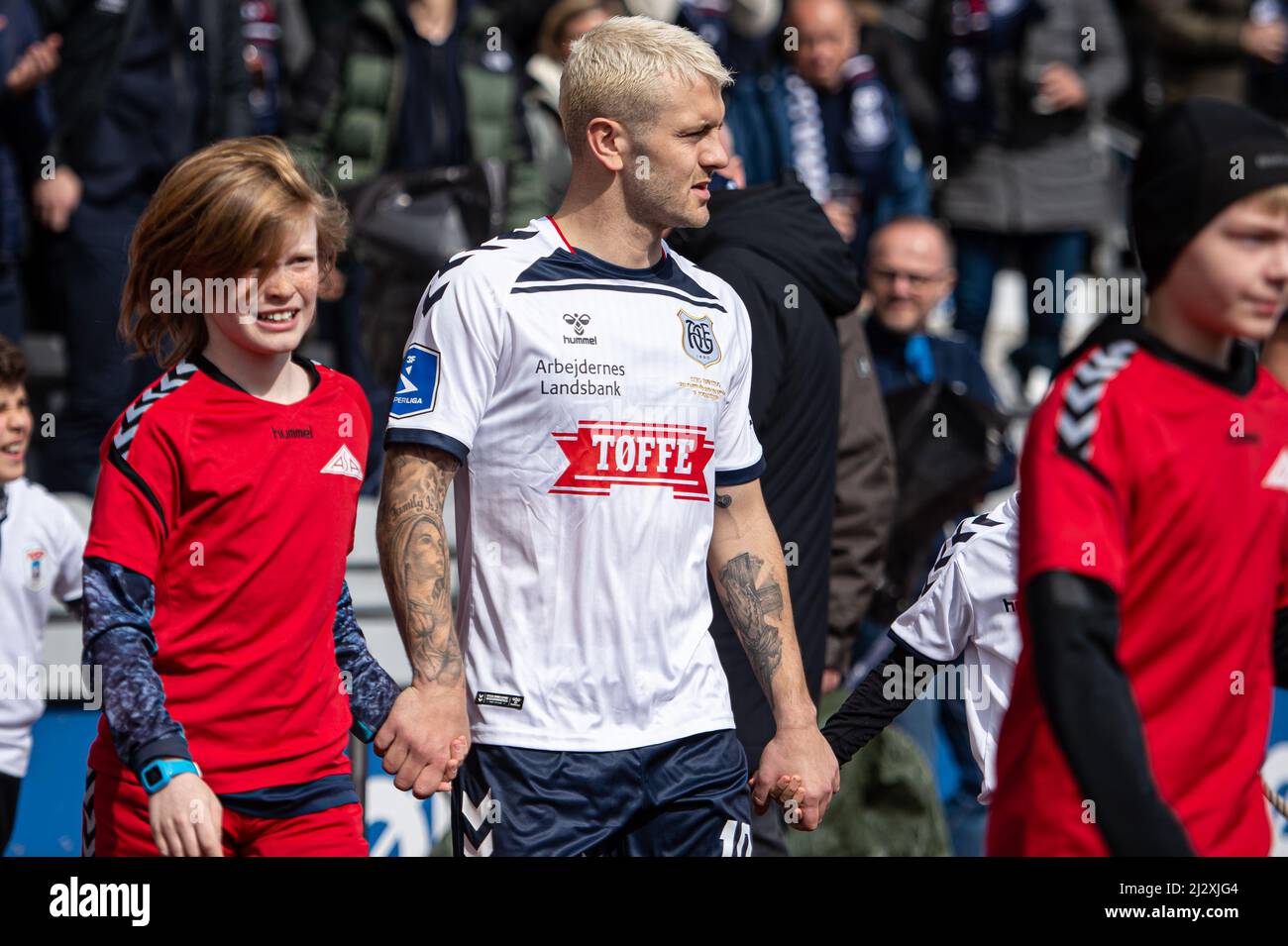 Aarhus, Danemark. 03rd, avril 2022. Jack Wilshere (10) d'AGF entre dans le terrain pour le match Superliga 3F entre Aarhus GF et Vejle Boldklub au parc Ceres d'Aarhus. (Crédit photo: Gonzales photo - Morten Kjaer). Banque D'Images