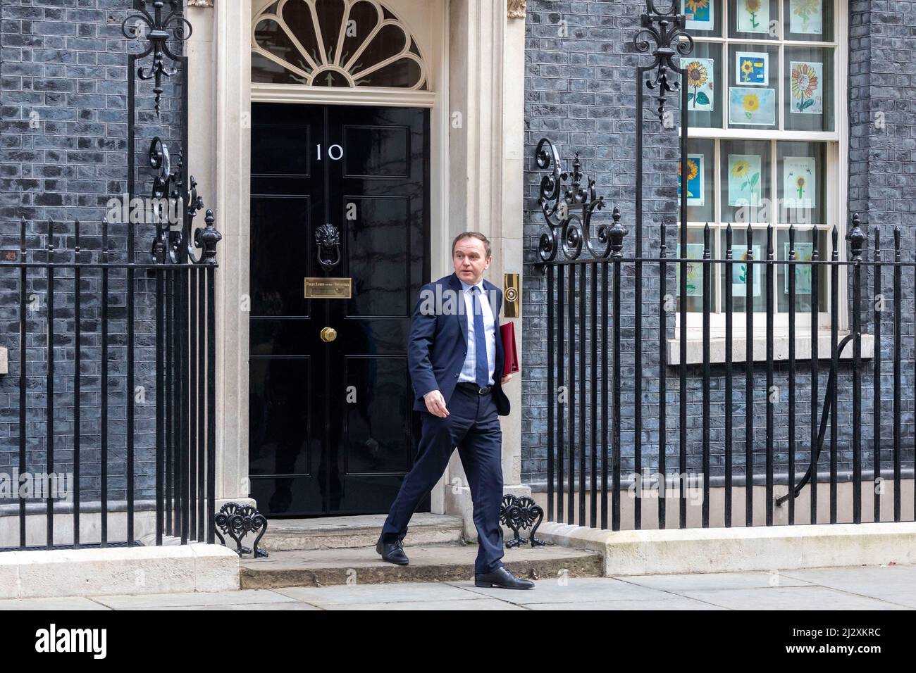 Le député de George Emeet, secrétaire d'État à l'Environnement, à l'alimentation et aux Affaires rurales, est vu au 10 Downing Street avant les réunions hebdomadaires du Cabinet. Banque D'Images