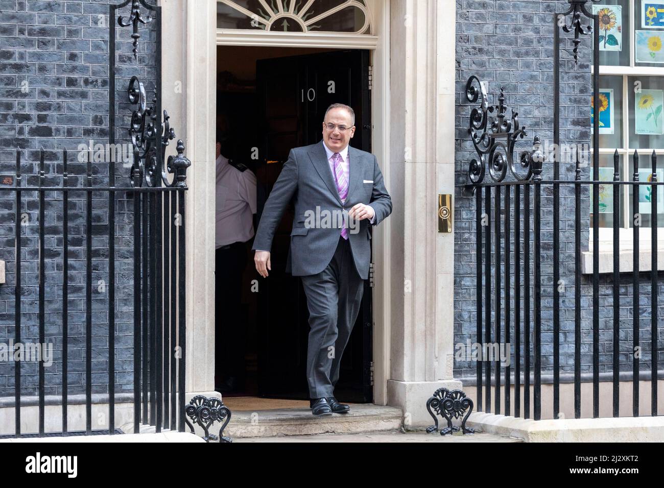 Michael Ellis, député au Québec, ministre du Cabinet, Paymaster General, est vu au 10 Downing Street avant les réunions hebdomadaires du Cabinet. Banque D'Images