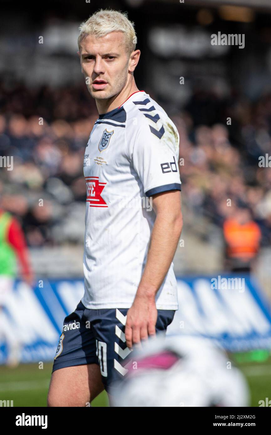 Aarhus, Danemark. 03rd, avril 2022. Jack Wilshere (10) de l'AGF vu lors du match Superliga de 3F entre Aarhus GF et Vejle Boldklub au parc Ceres à Aarhus. (Crédit photo: Gonzales photo - Morten Kjaer). Banque D'Images