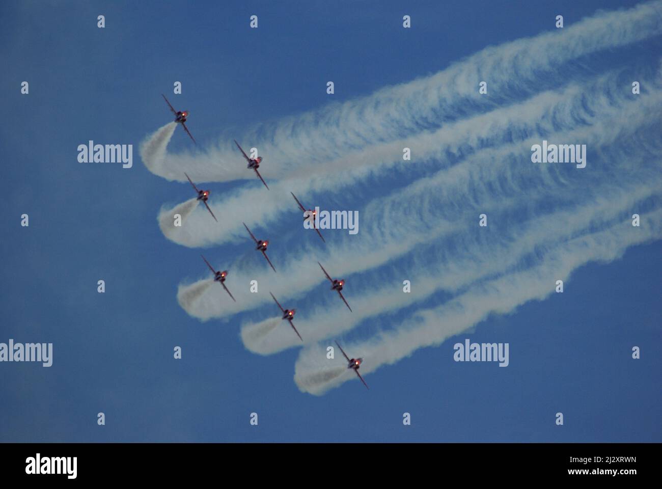 Vol de formation d'avions à réaction Banque D'Images