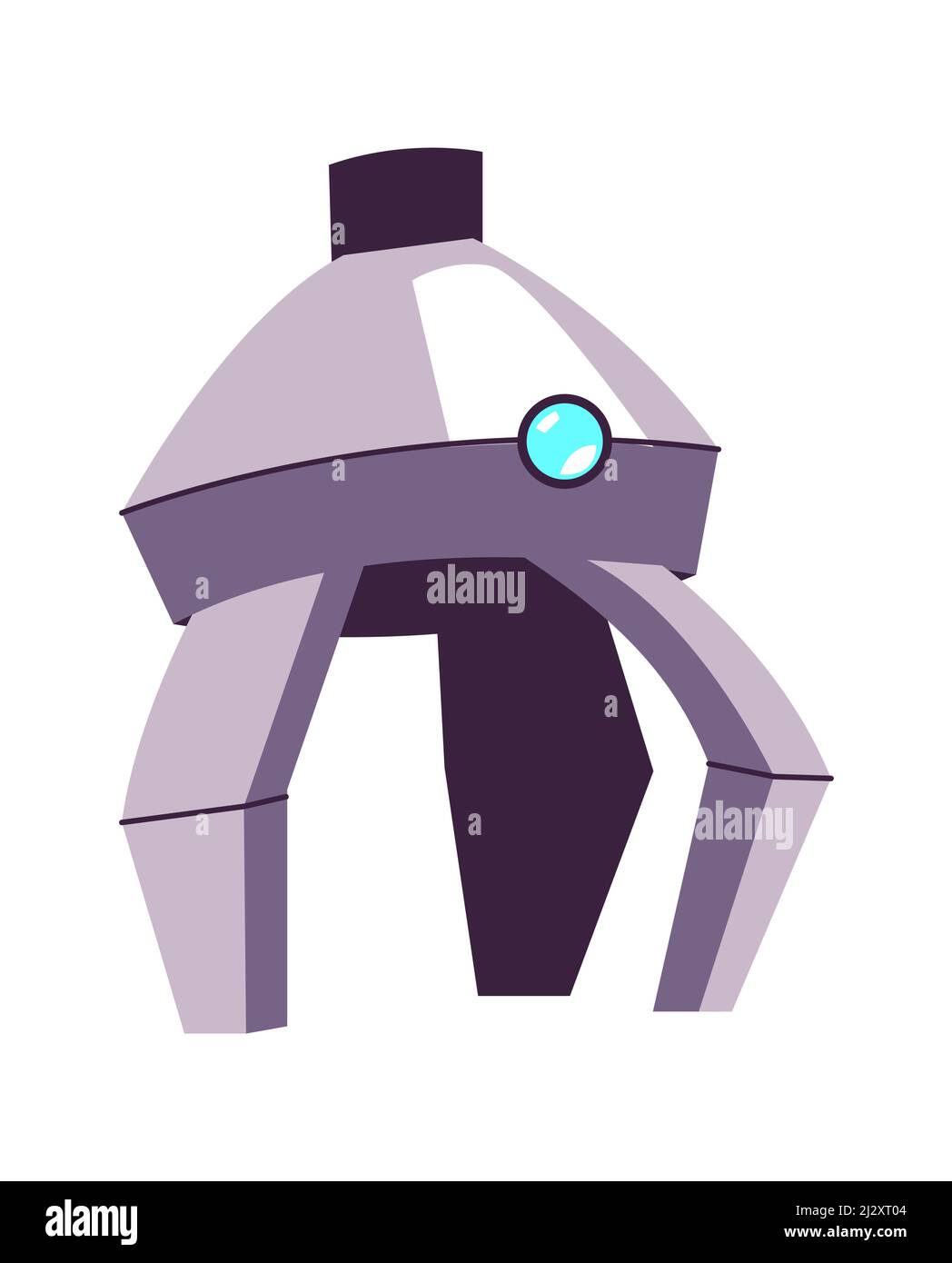 Bras métallique pour la manipulation, partie d'un robot ou d'une machine industrielle, illustration de vecteur de dessin animé Illustration de Vecteur