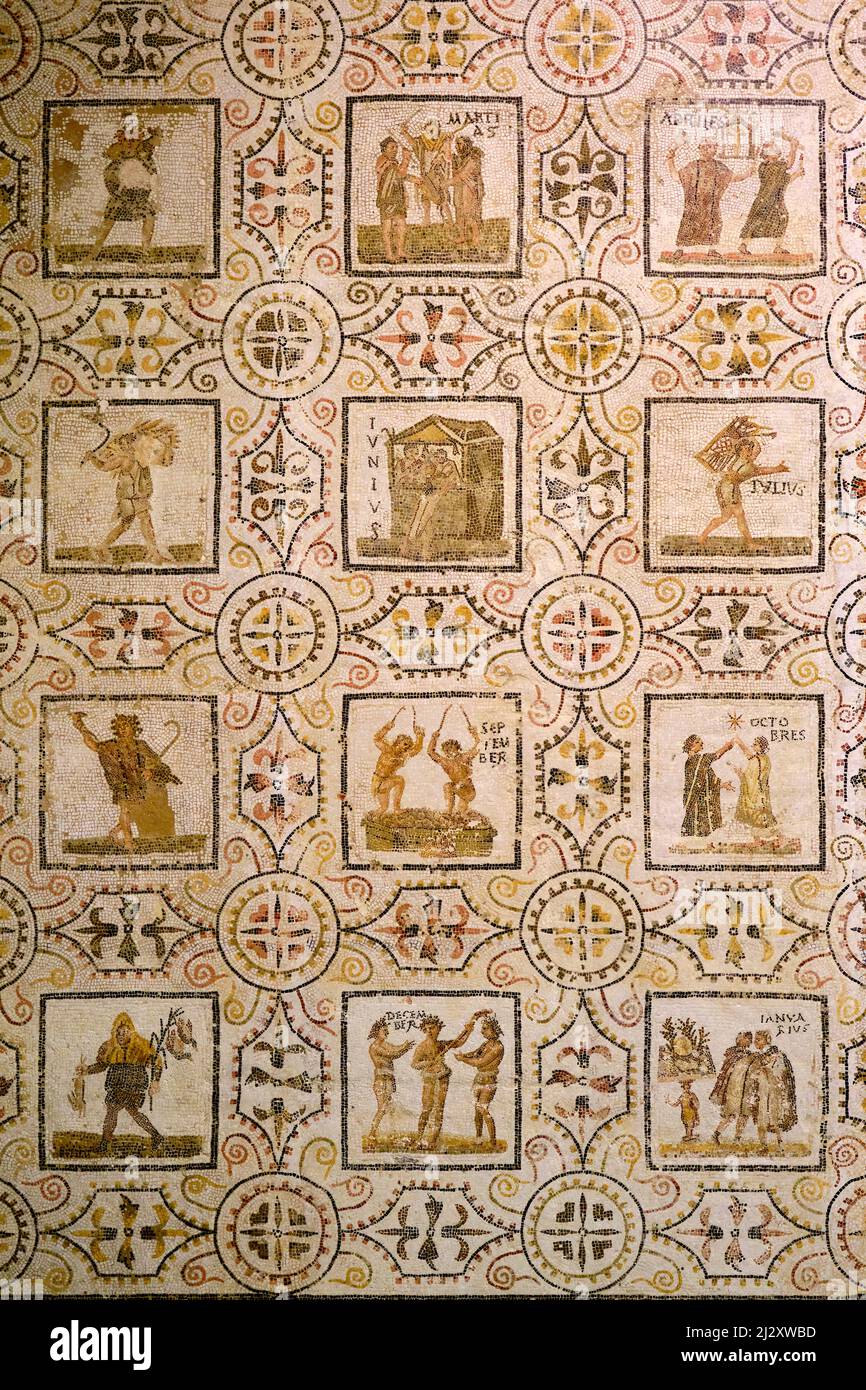 Tunisie, Sousse, musée archéologique, mosaïque du 2nd siècle Banque D'Images