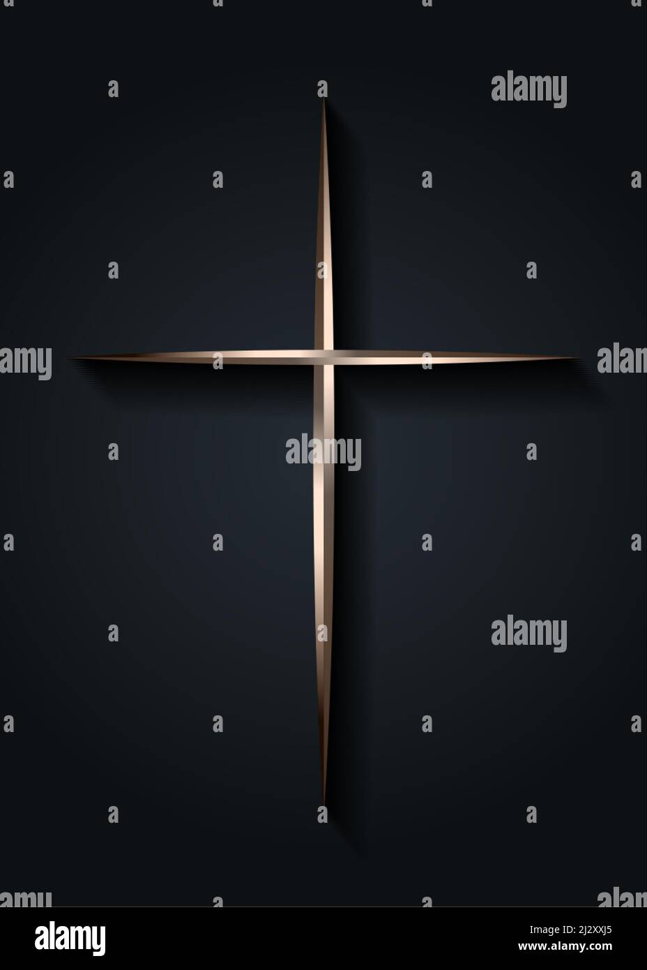 Croix d'argent de lumière, Croix brillante avec cadre métallique symbole du christianisme 