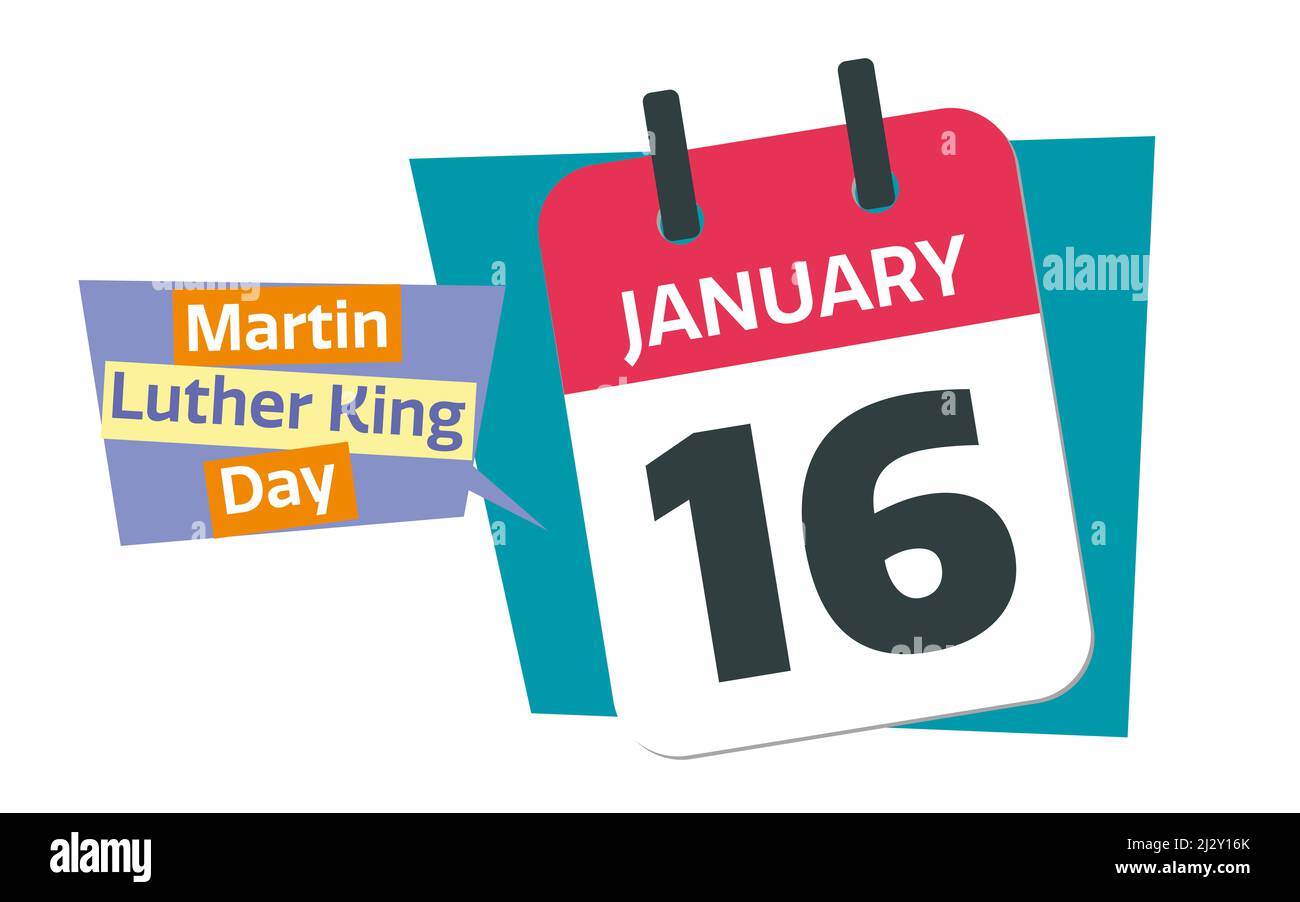 date du calendrier de la journée martin luther king le 16 janvier Banque D'Images