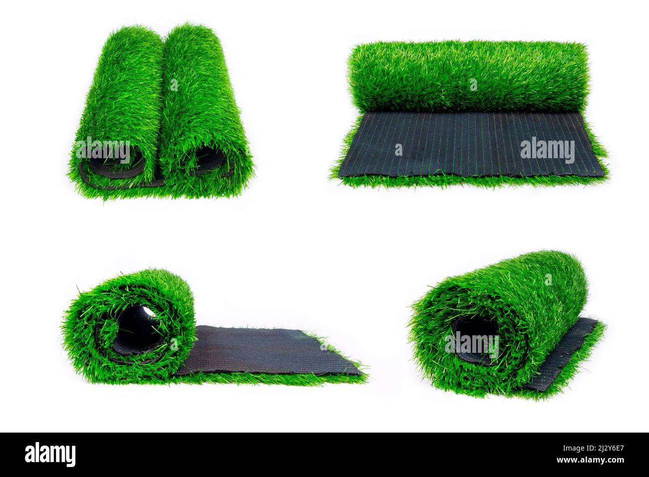 rouleaux d'illustration de collage de pelouse artificielle panorama isolé sur un fond blanc. Banque D'Images
