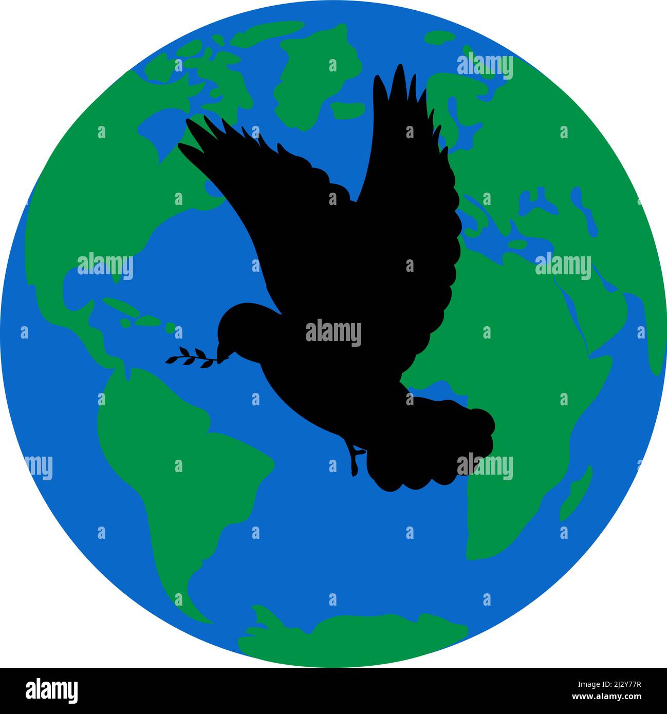 Silhouette de colombe de la paix près du globe. Illustration de Vecteur Silhouette de colombe de la paix près du globe. Illustration de Vecteur