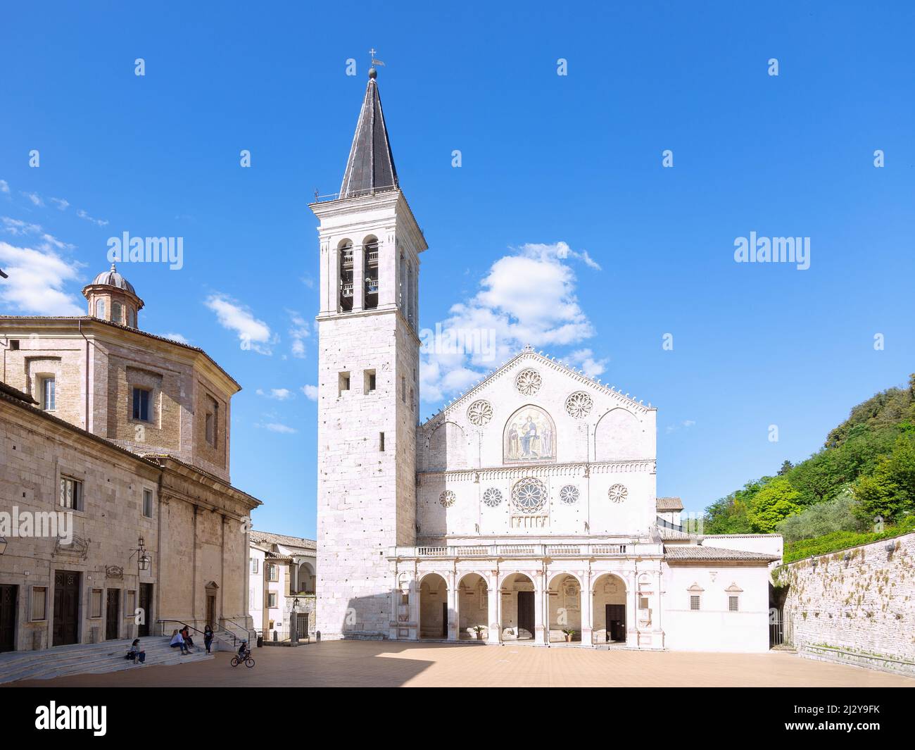 Spoleto ; Cathédrale de Santa Maria Assunta ; Piazza Duomo Banque D'Images