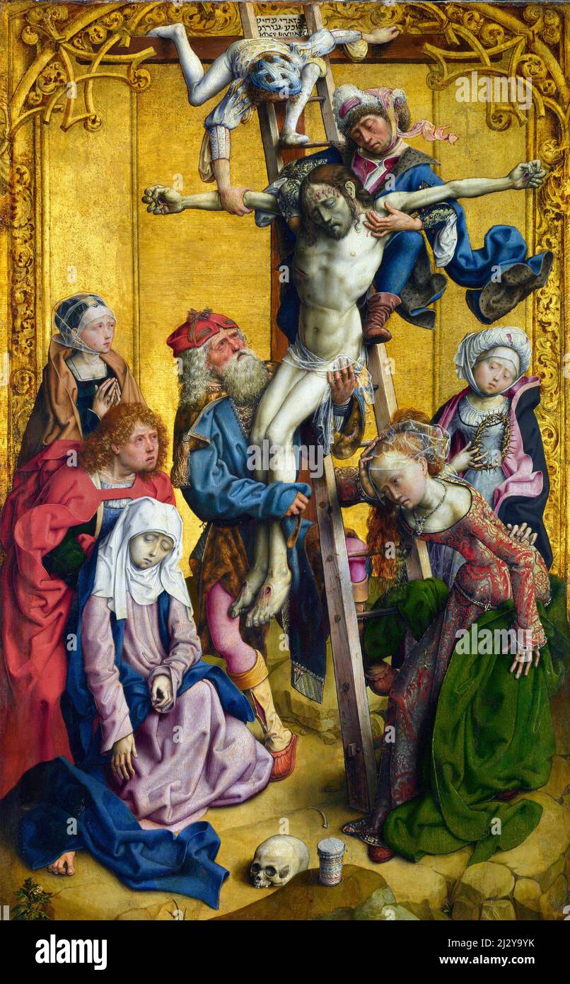 La déposition par le Maître de l'retable Saint Bartholomée (actif, c. 1470-1510), huile sur chêne, c. 1500-05 Banque D'Images