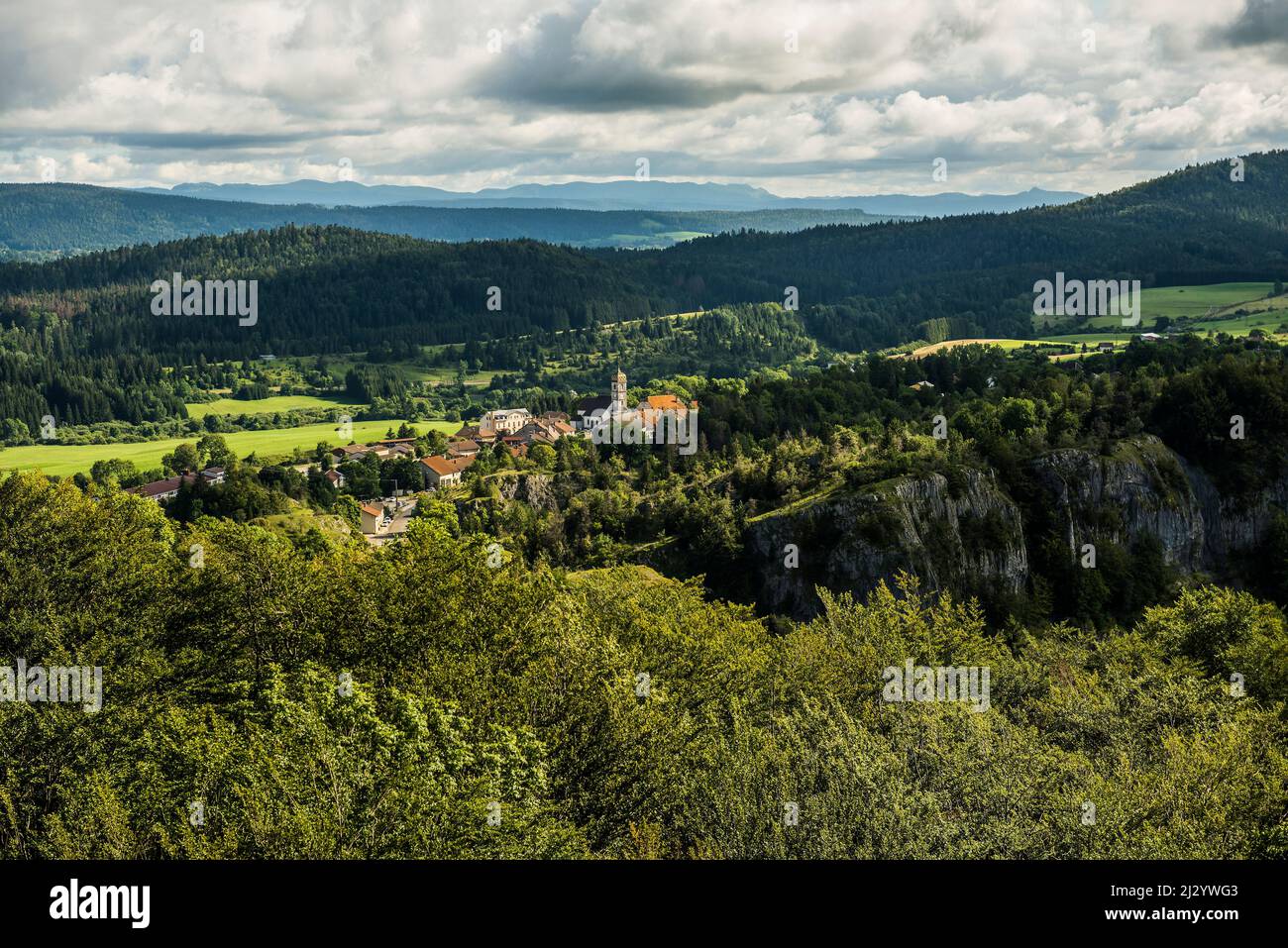 Les Saillards, Lac d'Ilay, Champagnole, Jura, Bourgogne-Franche-Comté, Région du Jura, France Banque D'Images