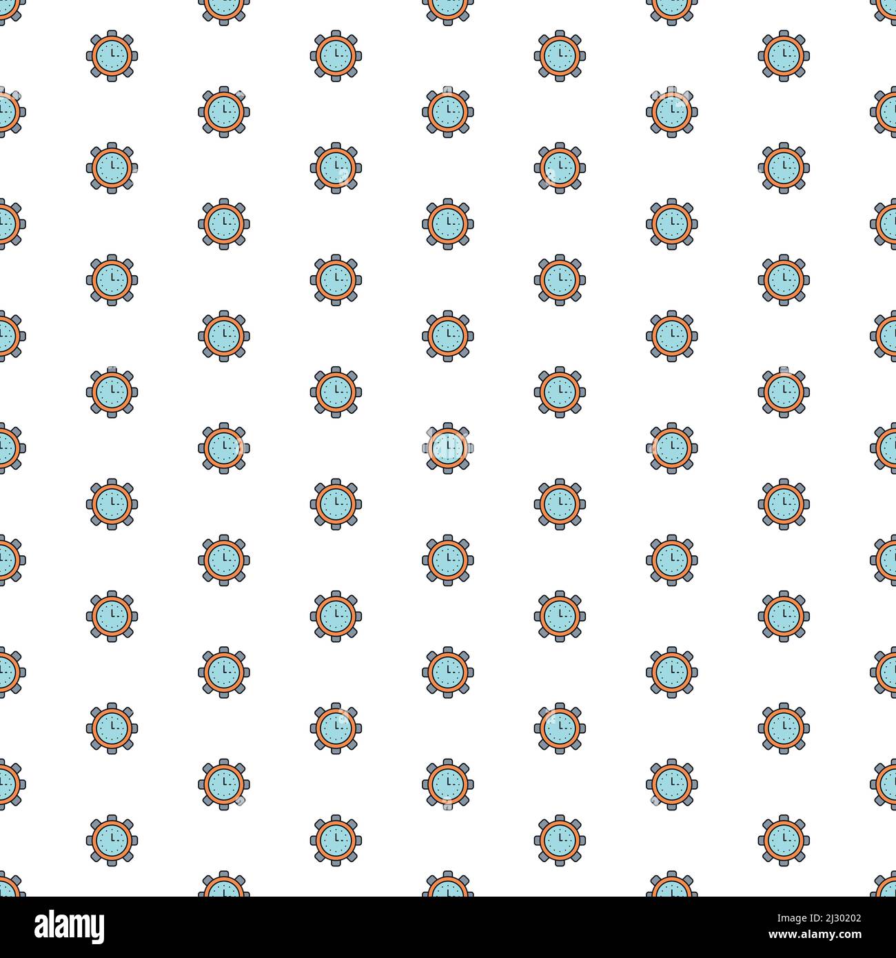 Horloge vectorielle en prise, productivité, schéma de gestion du temps avec diverses icônes. Illustration de Vecteur