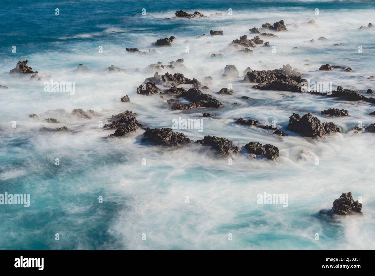 Côte Atlantique à Puerto de la Cruz, Tenerife, Iles Canaries, Espagne, Europe Banque D'Images