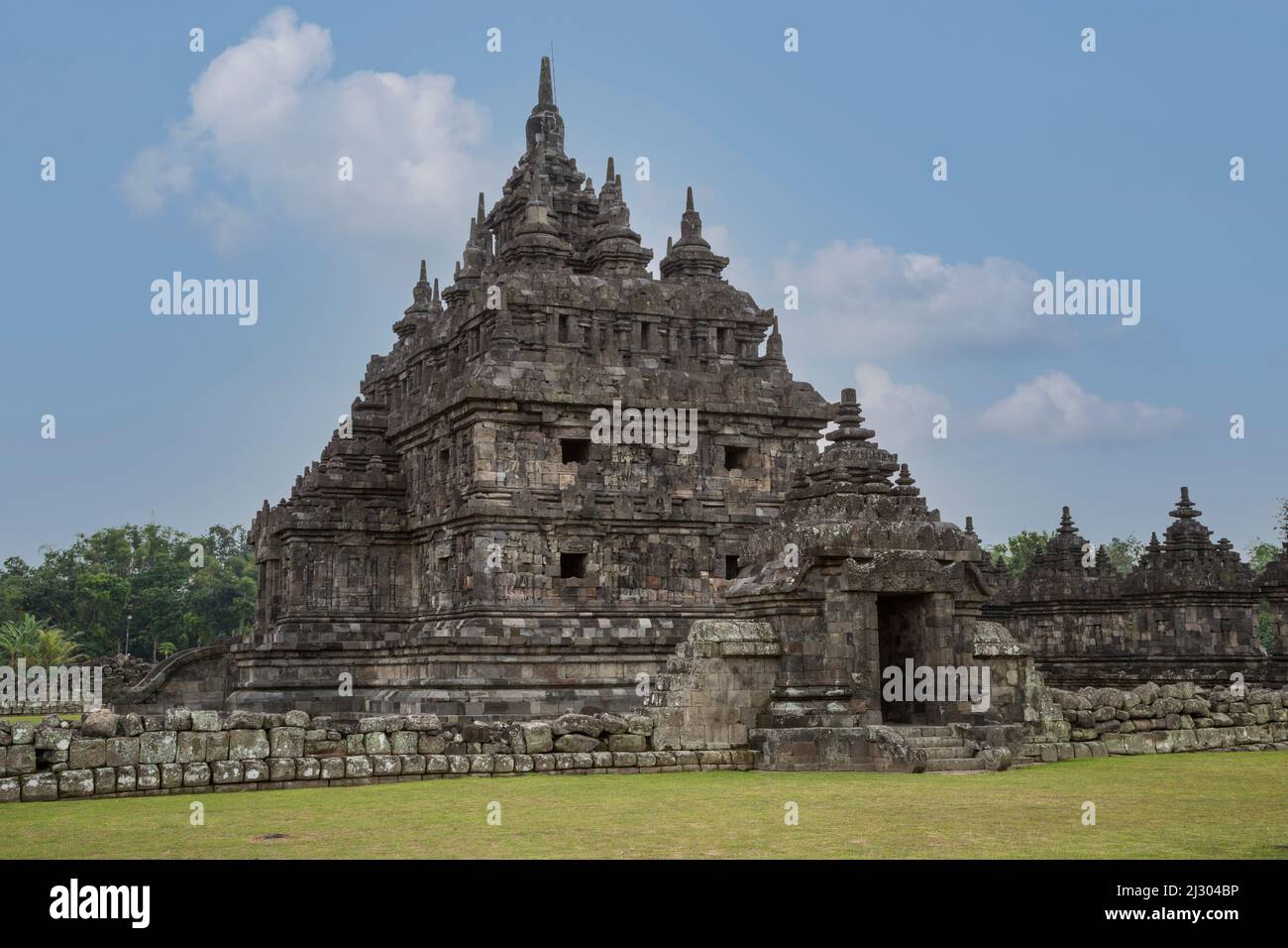 Yogyakarta, Java, Indonésie. Plaosan Temple Bouddhiste, 9ème. Siècle. Banque D'Images