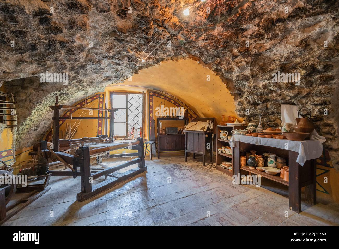 Musée du Teatro Roma à Bevagna, province de Pérouse, route des vins de Sagrantino, Ombrie, Italie Banque D'Images