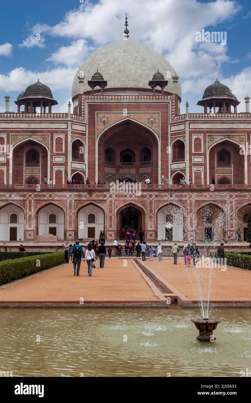 New Delhi, Inde. Le tombeau d'Humayun, le premier mausolée moghol de Delhi. Banque D'Images