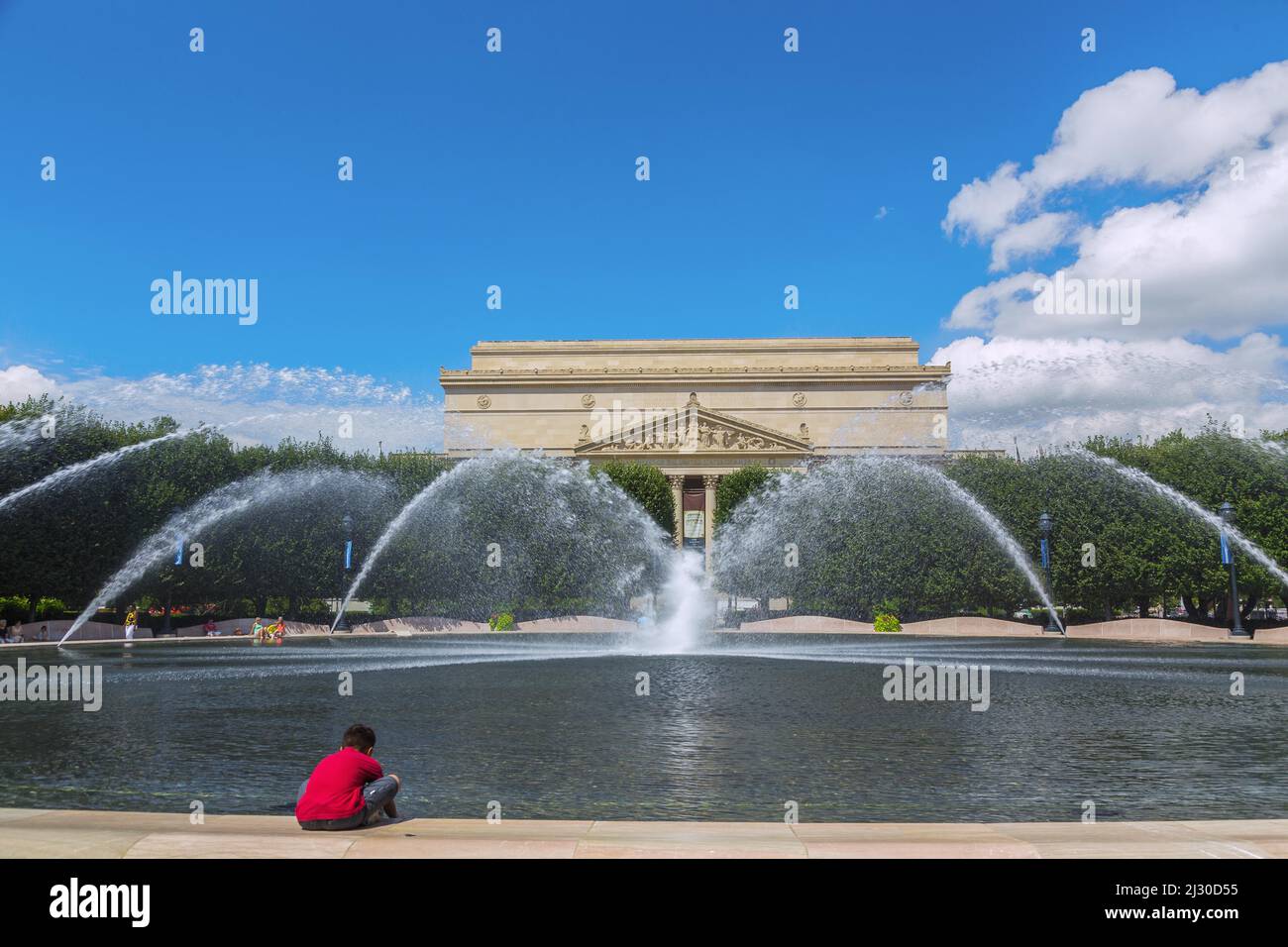 Washington DC, National Mall, National Archives, National Gallery Sculpture Garden, Ice Rink Banque D'Images