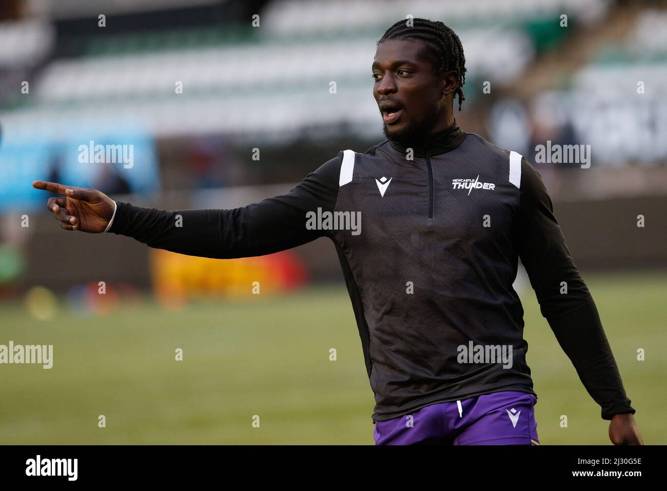 Newcastle, Royaume-Uni. 12th mars 2022. NEWCASTLE UPON TYNE, ROYAUME-UNI. AVR 4th Gideon Boafo de Newcastle Thunder photographié avant le match DE championnat DE BETFRED entre Newcastle Thunder et Widnes Vikings à Kingston Park, Newcastle, le lundi 4th avril 2022. (Credit: Chris Lishman | MI News) Credit: MI News & Sport /Alay Live News Banque D'Images