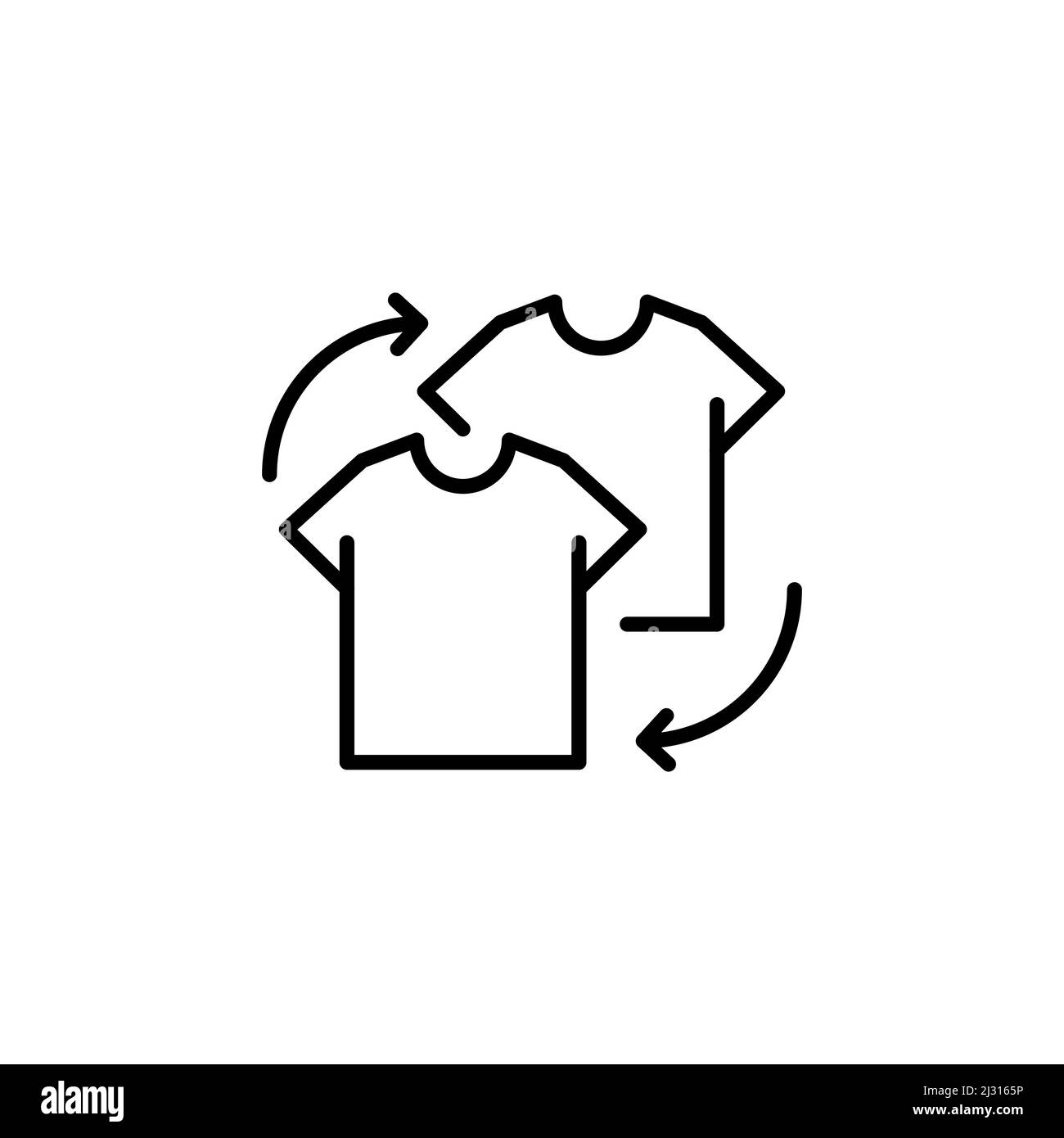 Icône de ligne de substitution de joueur. Signe de style linéaire pour le concept mobile et le web design. Les maillots de football et les flèches définissent l'icône vectorielle. Symbole, illustration du logo Illustration de Vecteur