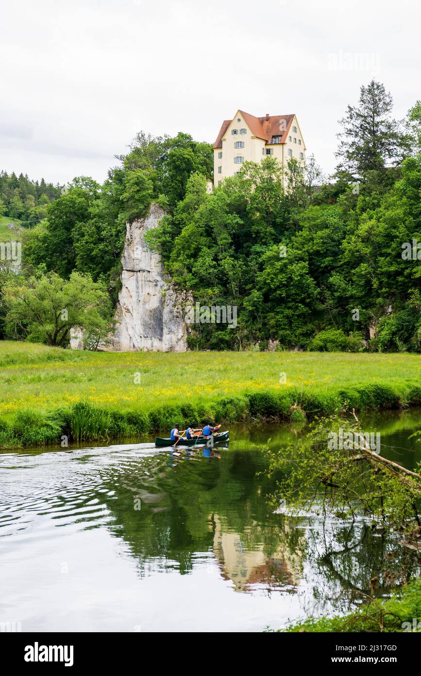 Gutenstein, près de Sigmaringen, Parc naturel du Haut-Danube, Vallée du Haut-Danube, Danube, Alb souabe, Bade-Wurtemberg, Allemagne Banque D'Images