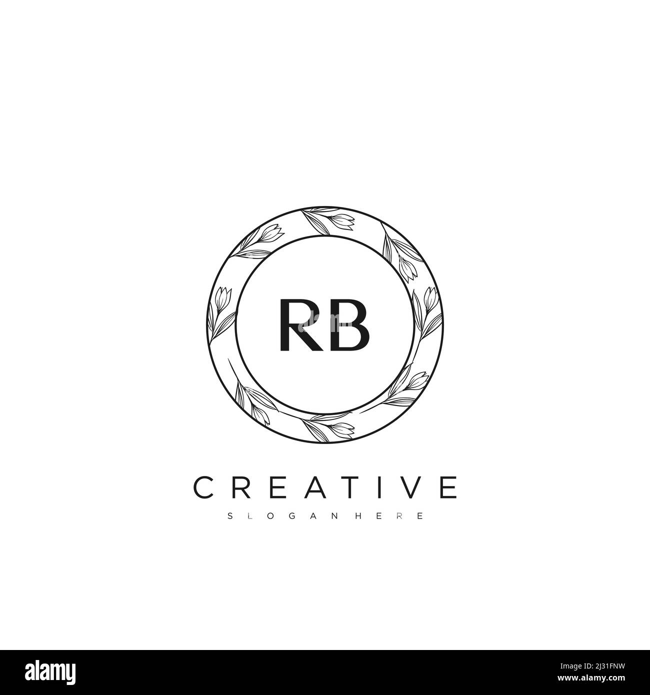 RB lettre initiale Flower logo Template Vector Premium Vector Illustration de Vecteur