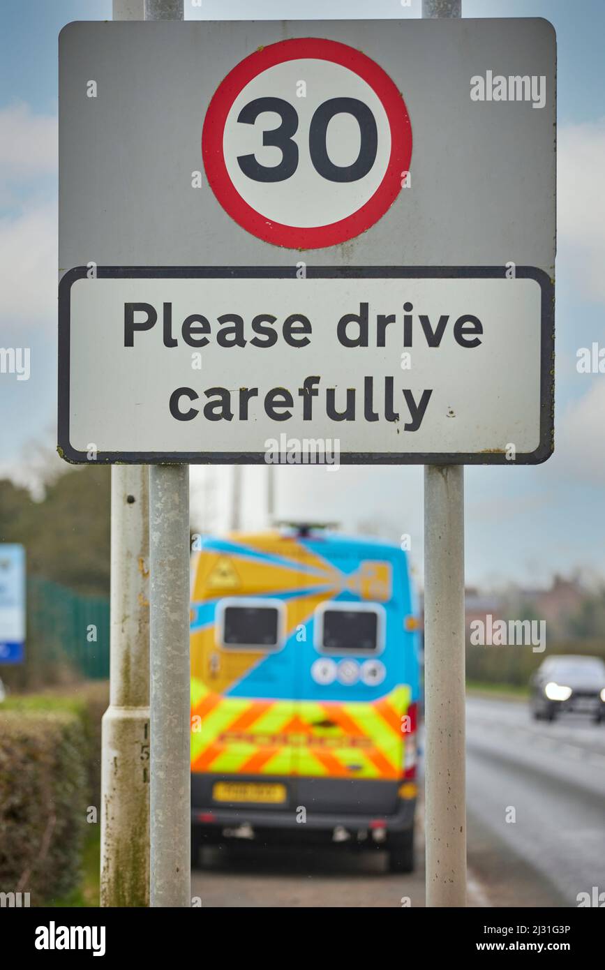 Piège à vitesse, partenariat pour la sécurité routière du Lancashire, Lancashire Constabulary. Banque D'Images