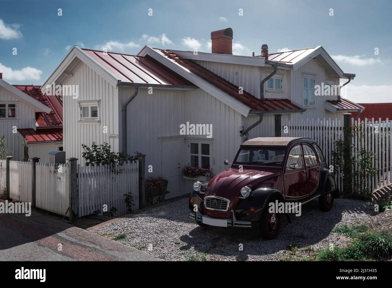 Maison suédoise dans le village de Klädesholmen sur l'archipel de Tjörn dans l'ouest de la Suède Banque D'Images