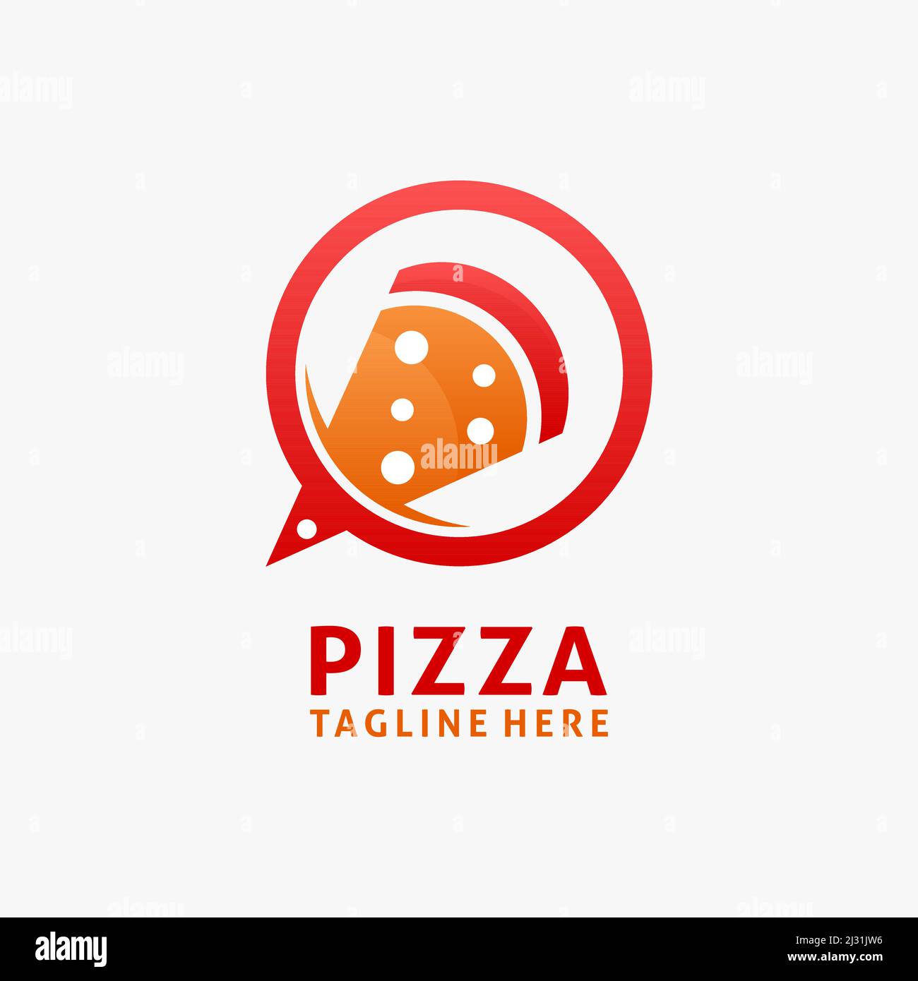 Chat pizza logo inspiration Illustration de Vecteur