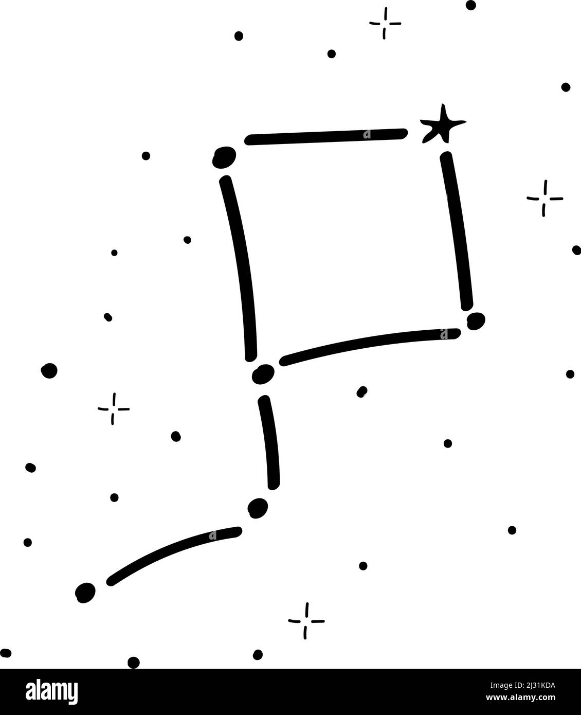 Simple icône de constellation, esquisse d'élément dessiné à la main dans le style de l'encorée. Espace. Ours constellation. Système solaire. Illustration vectorielle isolée Illustration de Vecteur