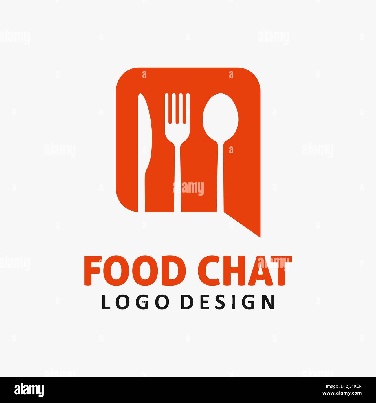 Design du logo de chat alimentaire Illustration de Vecteur