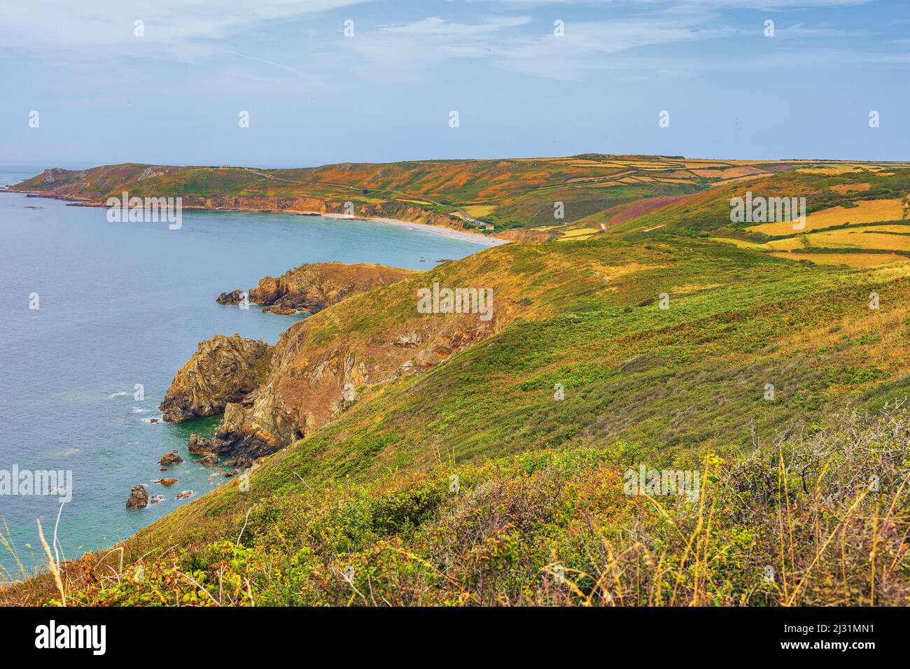 Côte en Normandie sur la Manche. Banque D'Images