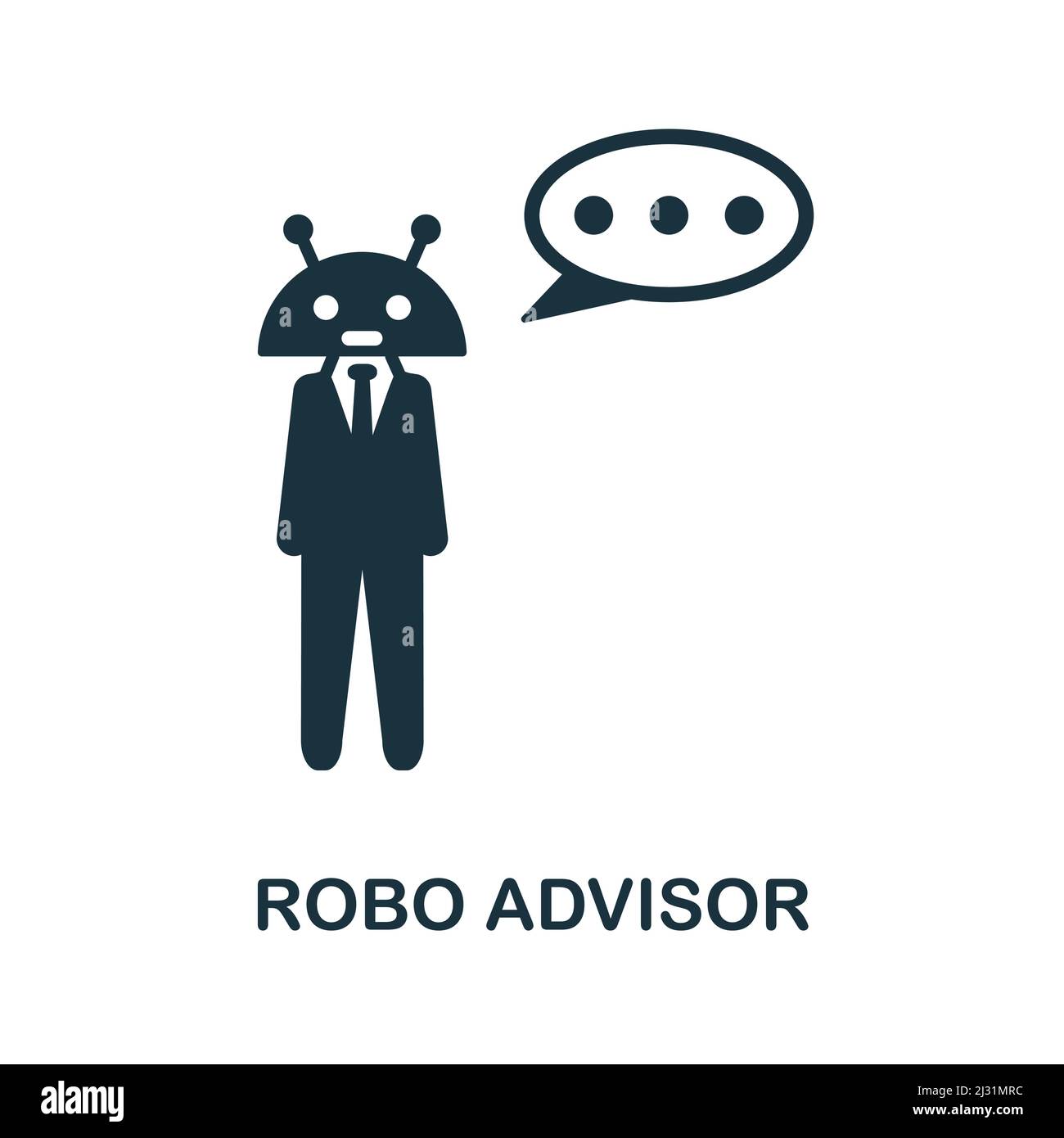 Icône de conseiller ROBO. Icône Robo Advisor simple monochrome pour les modèles, la conception Web et les infographies Illustration de Vecteur