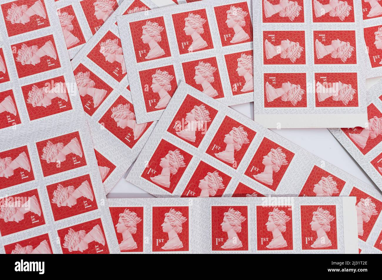 Un tas assorti de 1st timbres de classe Banque D'Images