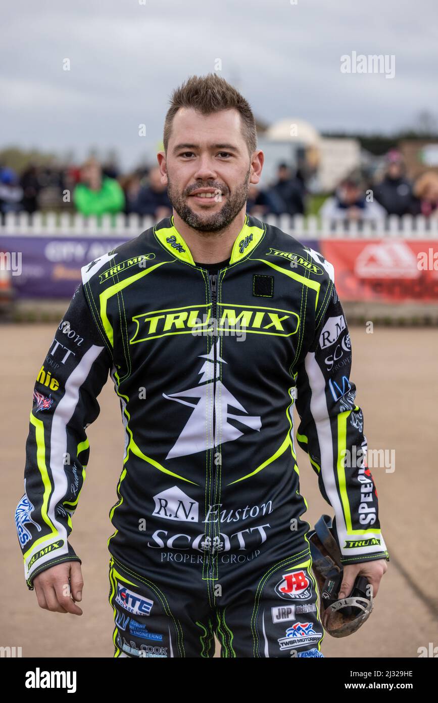 Paul Starke. Pilote Ipswich Witches speedway. Banque D'Images