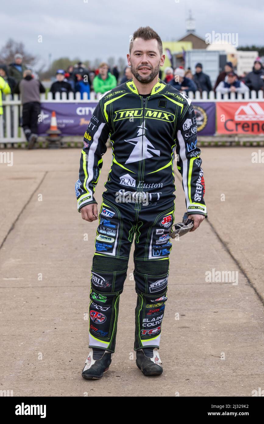 Paul Starke. Pilote Ipswich Witches speedway. Banque D'Images