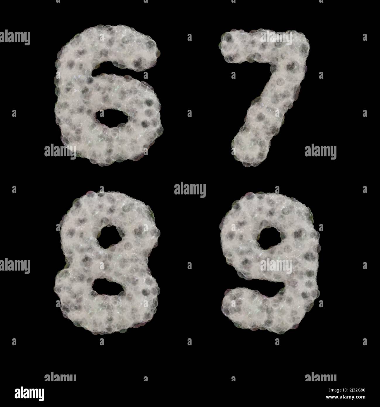 3d rendu des lettres majuscules de la mousse de savon alphabet - chiffres 6- 9 Photo Stock - Alamy