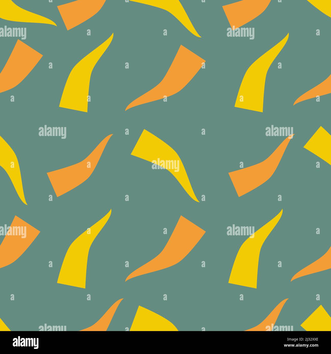 Motif simple et sans couture à pétales de tournesol. Vert, jaune, orange. Motif textile brillant pour enfants. Illustration de Vecteur