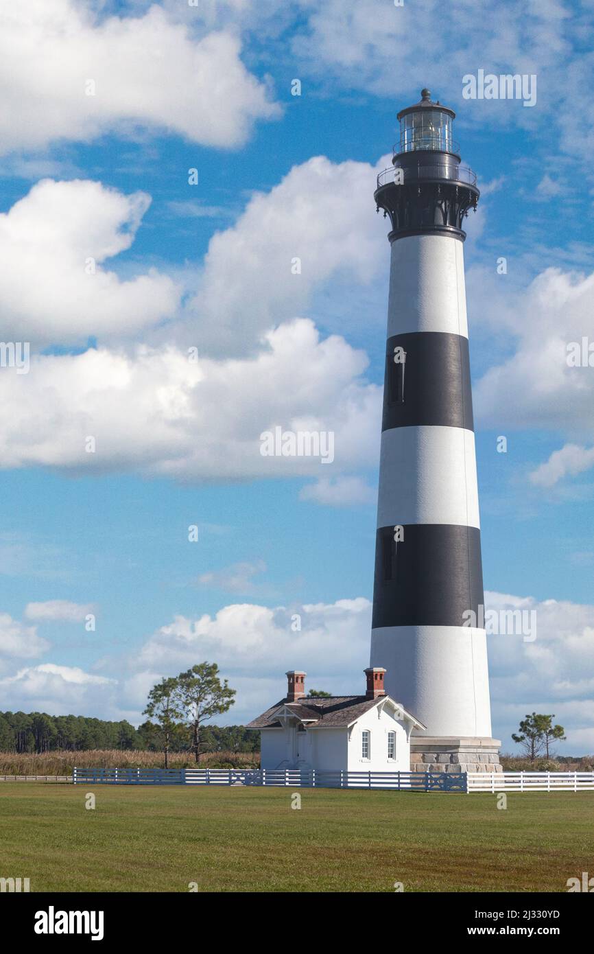 Outer Banks, Caroline du Nord. Bodie Island Lighthouse. Banque D'Images