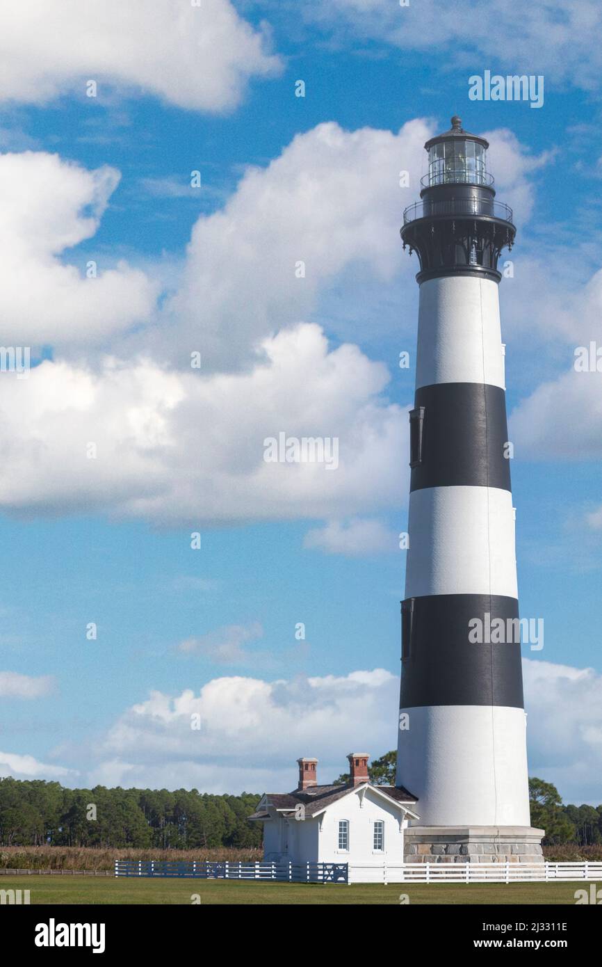 Outer Banks, Caroline du Nord. Bodie Island Lighthouse. Banque D'Images