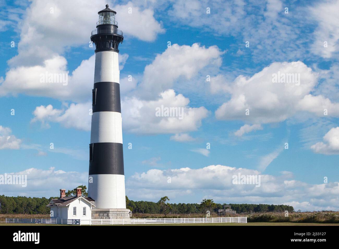 Outer Banks, Caroline du Nord. Bodie Island Lighthouse. Banque D'Images