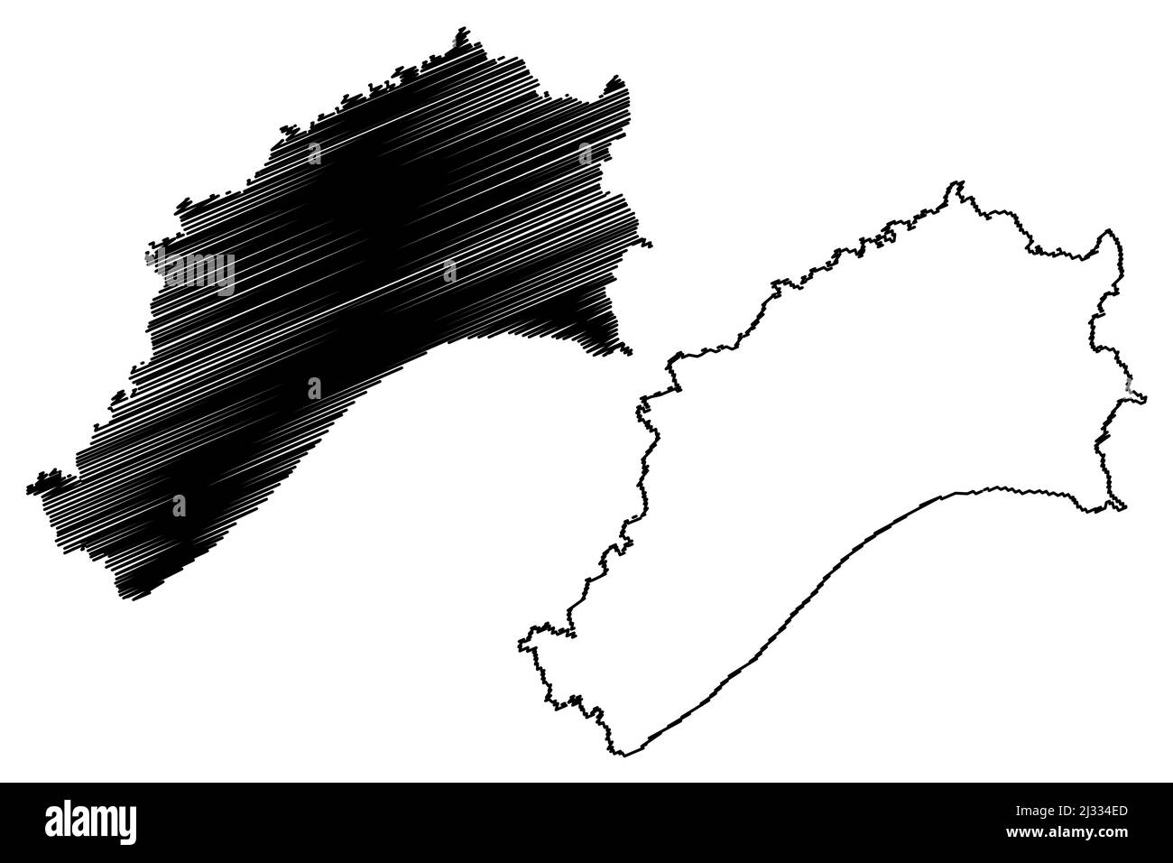 Île de Porto Santo (Archipel de Madère, Portugal, République portugaise) carte illustration vectorielle, scribble sketch Ilha carte de l'île d'Or Illustration de Vecteur