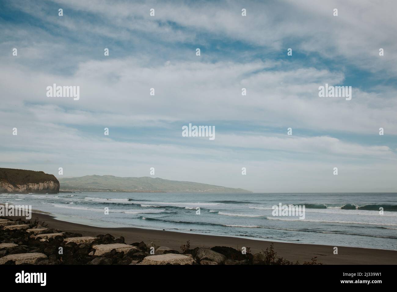 Plage de Santa Barbara, São Miguel Banque D'Images