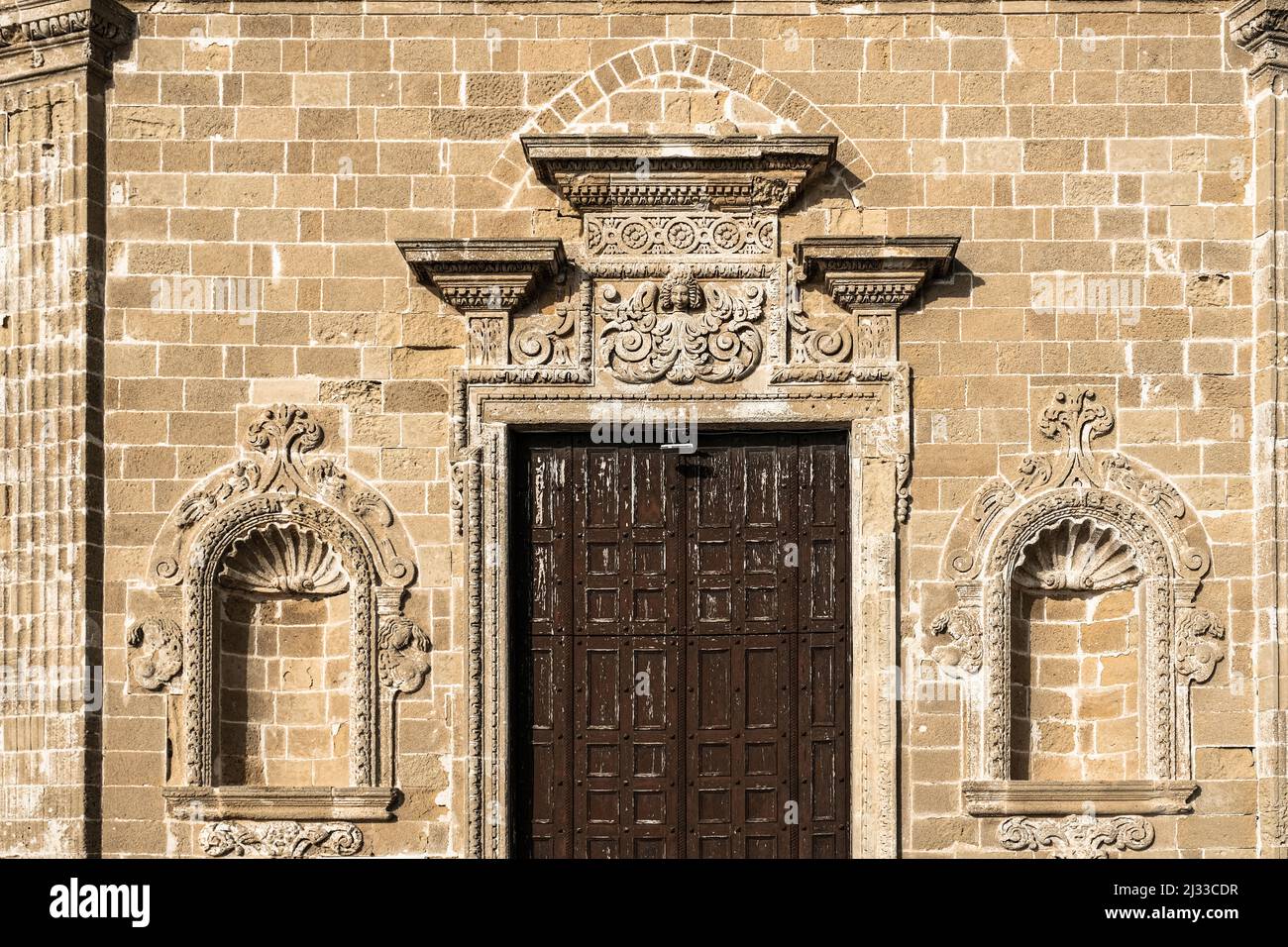 Pouilles. Gallipoli. Facciata della Confraternita del ss. Rosario. Église Banque D'Images