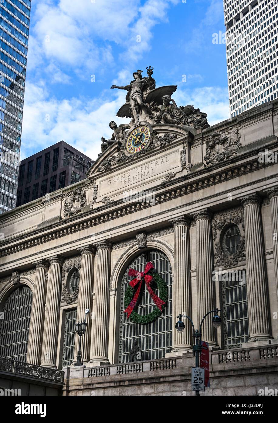 Entrée au Grand Central terminal de New York à l'heure de Noël Banque D'Images