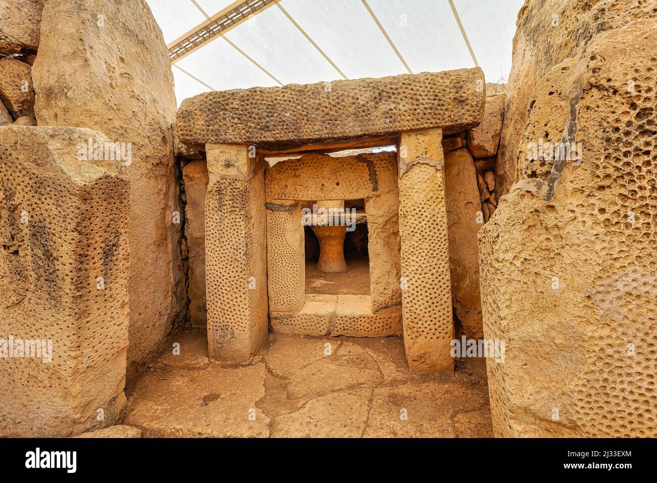 Site Magalithis à Mnajdra et Hagar Quim à Malte Banque D'Images