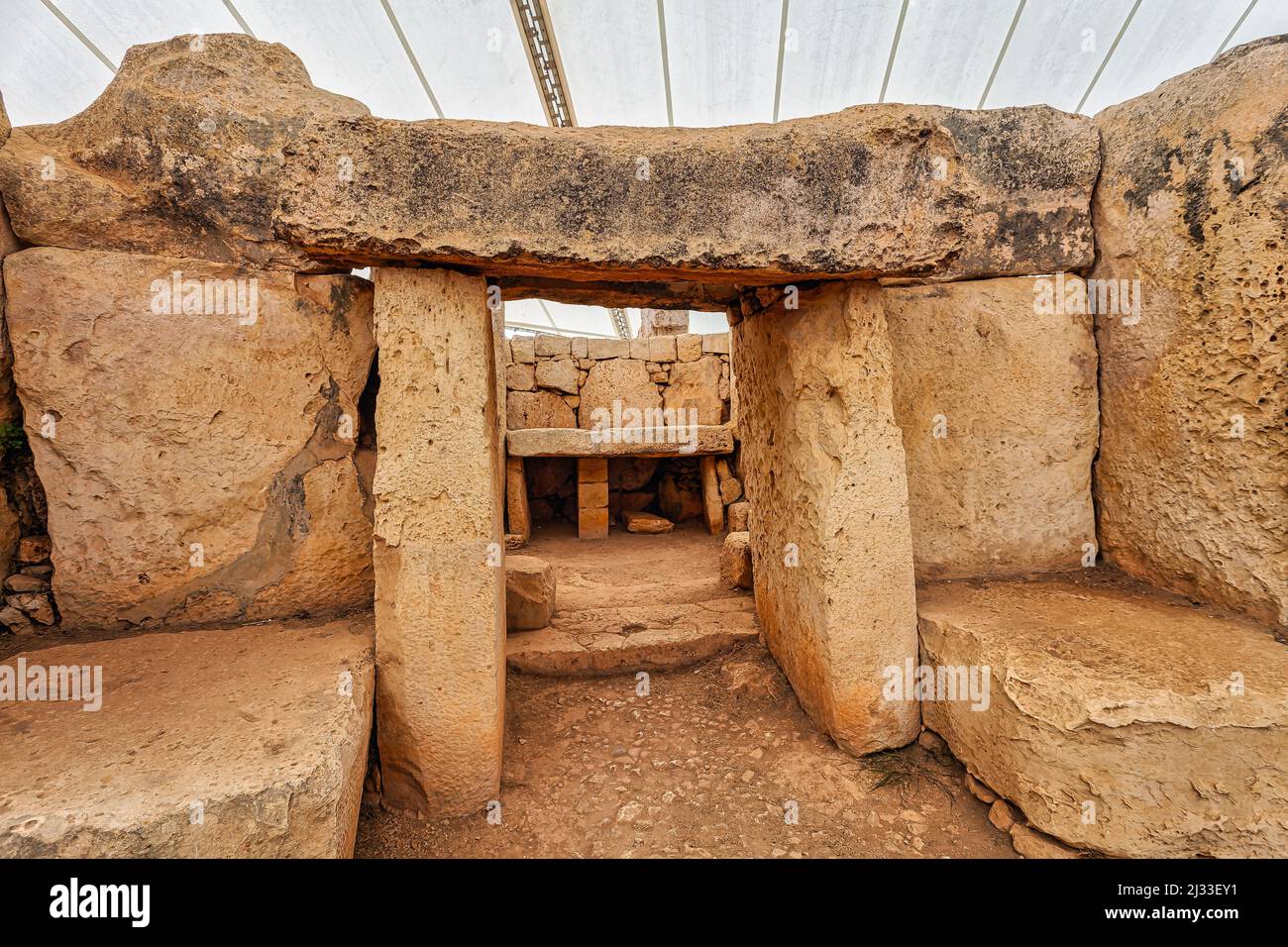 Site Magalithis à Mnajdra et Hagar Quim à Malte Banque D'Images