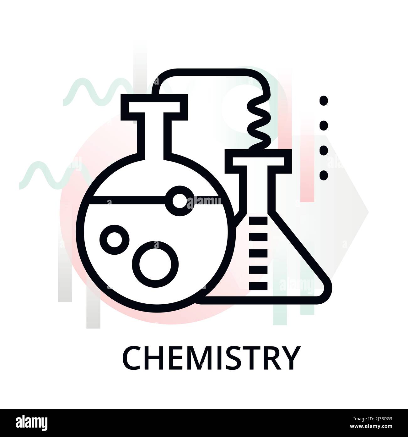 Icône de concept de chimie sur fond abstrait de l'ensemble d'icônes scientifiques, pour la conception graphique et web, illustration vectorielle moderne modifiable Illustration de Vecteur