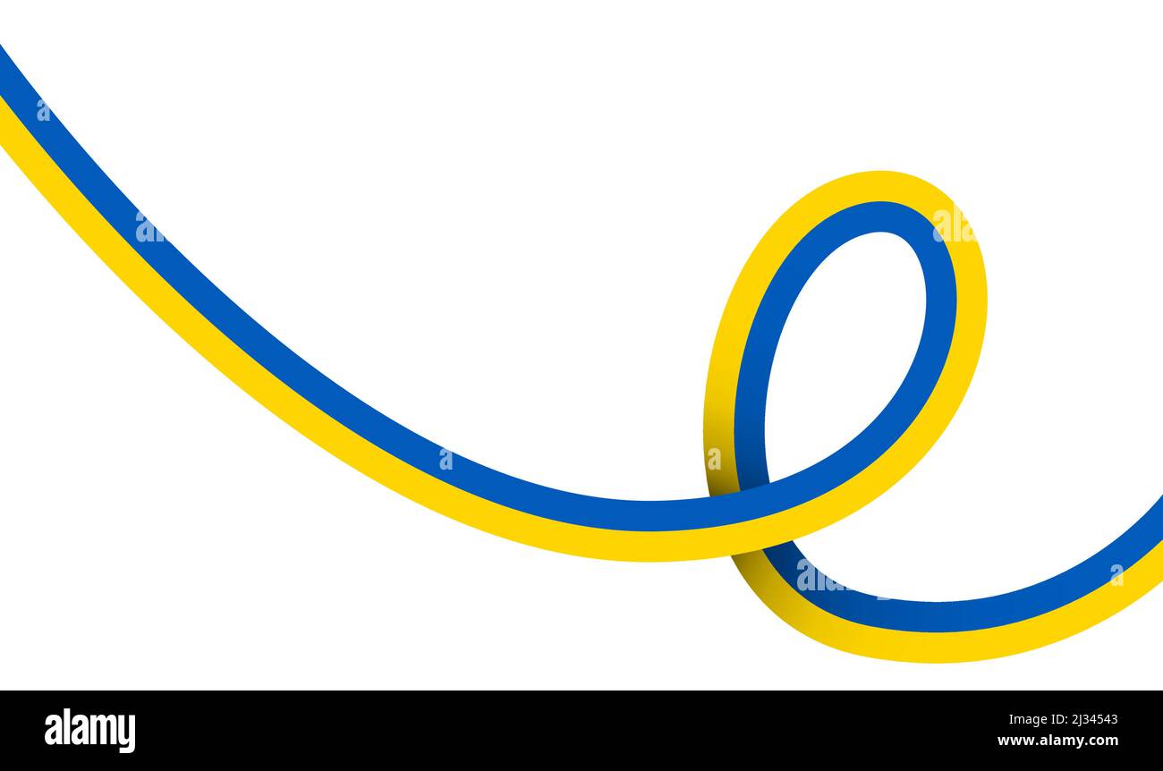 Motif ondulé avec drapeau national de l'Ukraine, cadre de la frontière drapeau rayé de l'Ukraine. Symbole, affiche bannière du drapeau ukrainien. Ruban enorant BLEU JAUNE Illustration de Vecteur