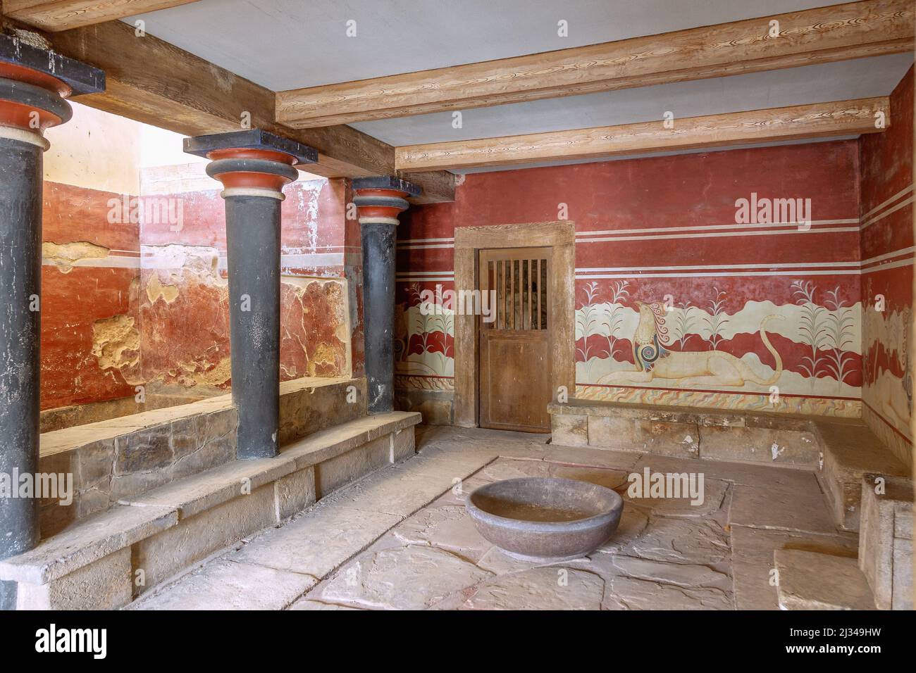 Palais de Knossos, salle du trône Banque D'Images